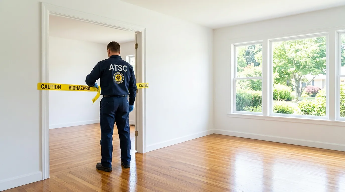 Certified biohazard cleanup crew performing Crime Scene Cleanup in Oquirrh